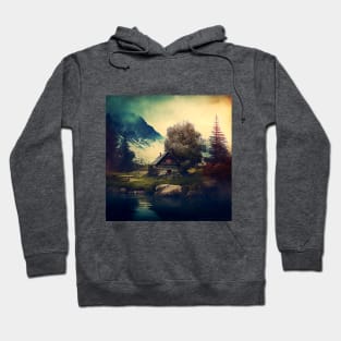 Rustic Lone Cabin in the Mountains Hoodie